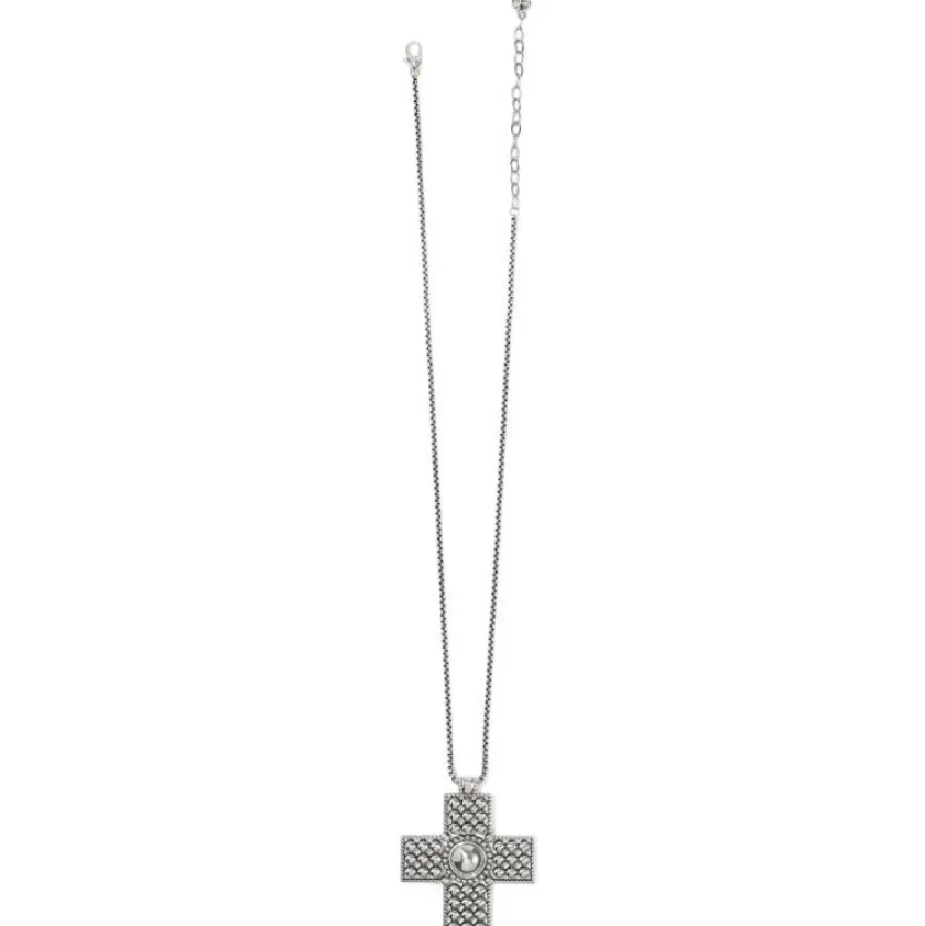 Brighton Pretty Tough Bold Cross Necklace Silver Best