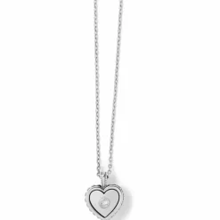 Brighton Pretty Tough Bold Heart Petite Necklace Silver Outlet