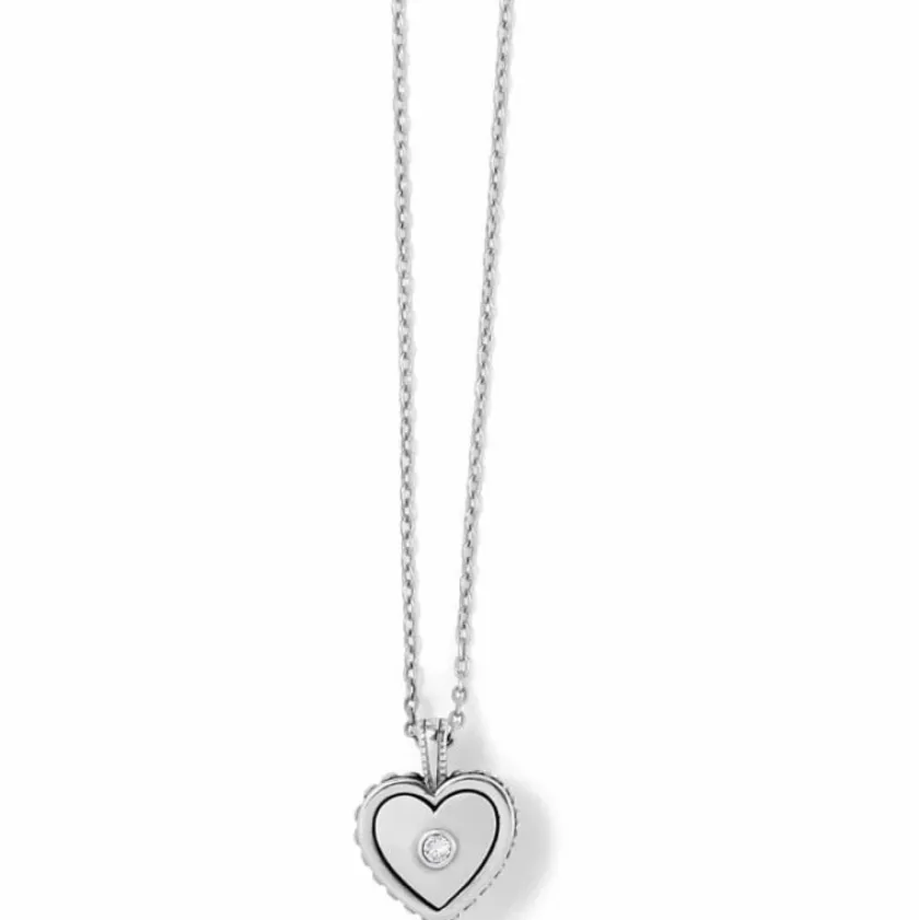 Brighton Pretty Tough Bold Heart Petite Necklace Silver Outlet