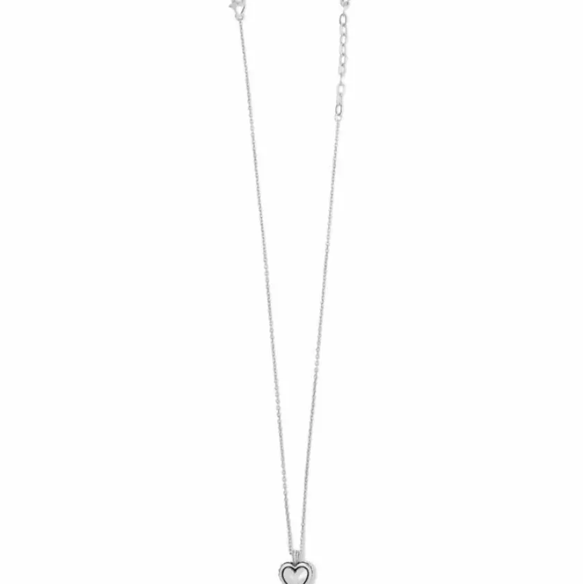 Brighton Pretty Tough Bold Heart Petite Necklace Silver Outlet