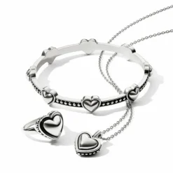 Brighton Pretty Tough Bold Heart Petite Necklace Silver Outlet