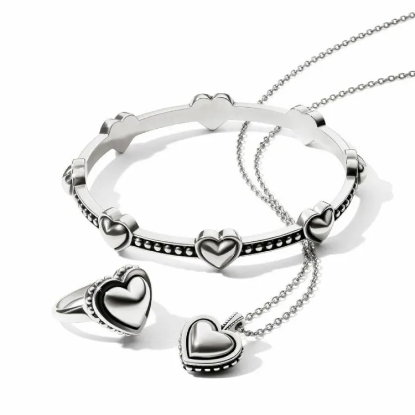 Brighton Pretty Tough Bold Heart Ring Silver New