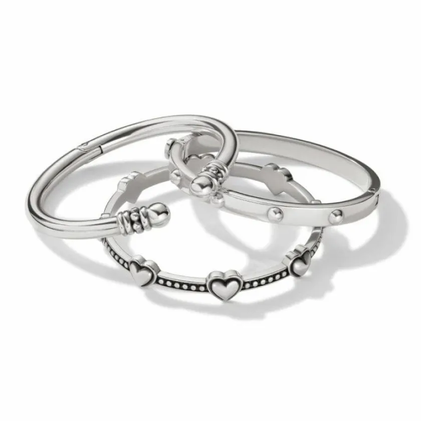 Brighton Pretty Tough Bold Petite Heart Bangle Silver Best