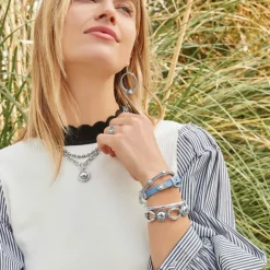 Brighton Pretty Tough Bold Stud Necklace Silver Fashion