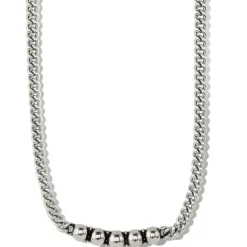 Brighton Pretty Tough Chain Collar Necklace Silver Hot