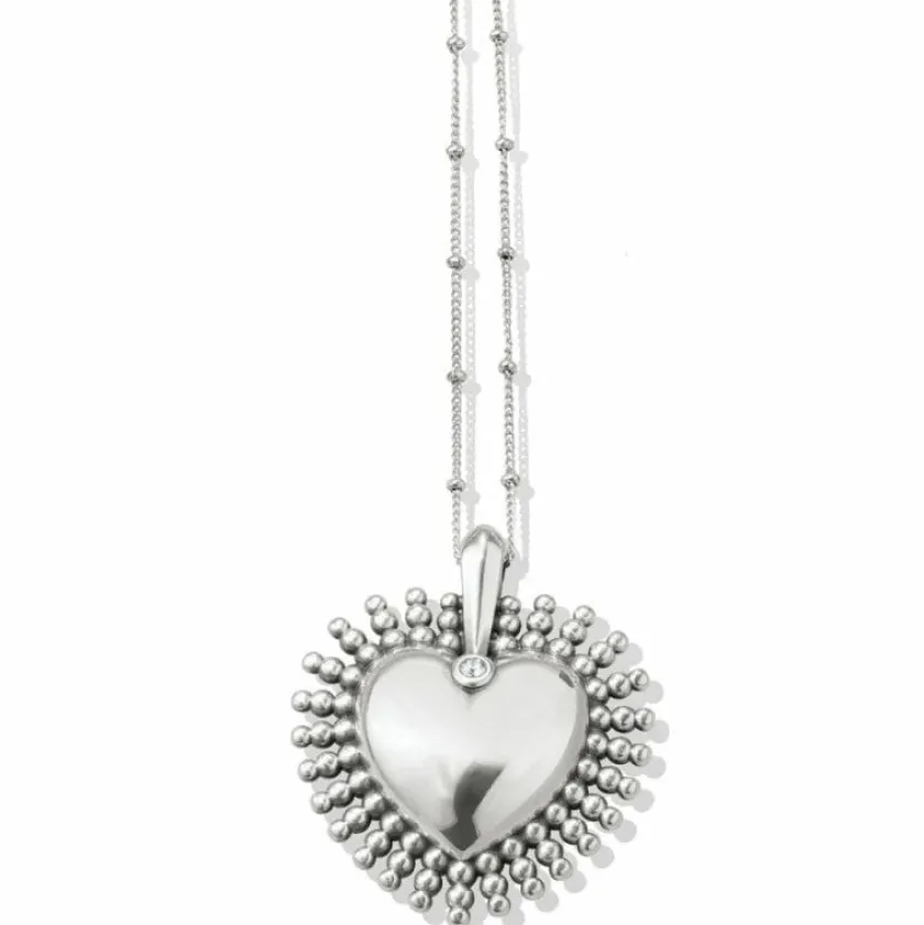 Brighton Pretty Tough Heart Necklace Silver Discount