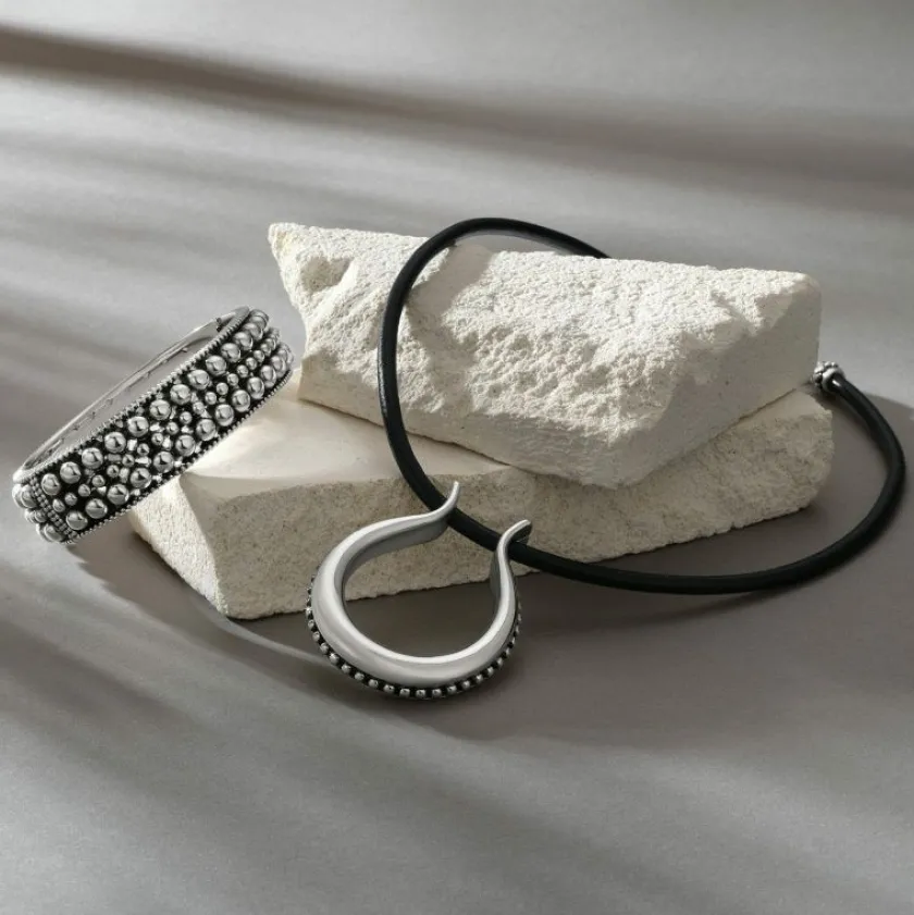 Brighton Pretty Tough Pierced Hinge Bangle Silver Clearance