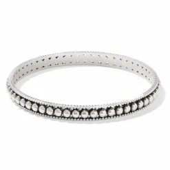 Brighton Pretty Tough Pierced Slim Bangle Silver Hot