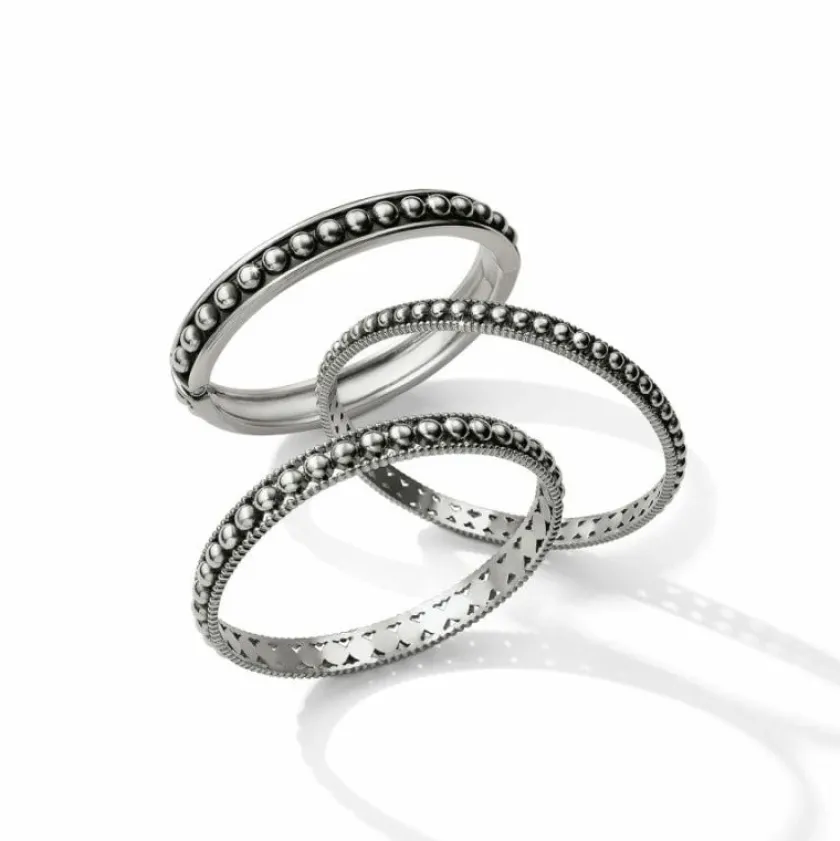 Brighton Pretty Tough Pierced Slim Bangle Silver Hot