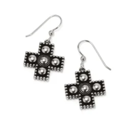 Brighton Pretty Tough Small Cross Earrings Silver Hot