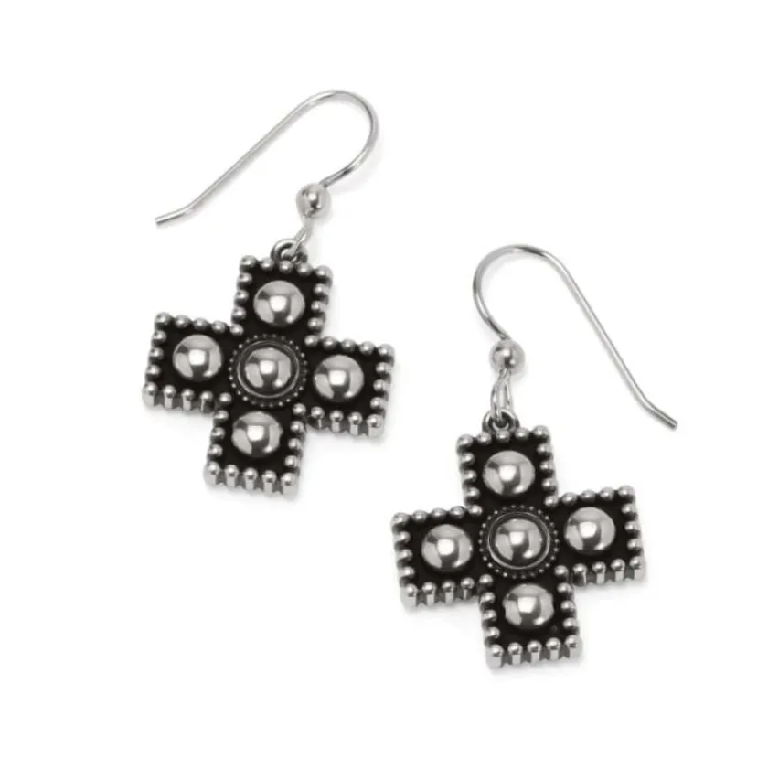 Brighton Pretty Tough Small Cross Earrings Silver Hot