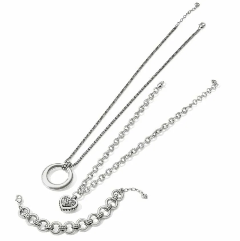 Brighton Pretty Tough Stud Large Circle Necklace Silver Sale