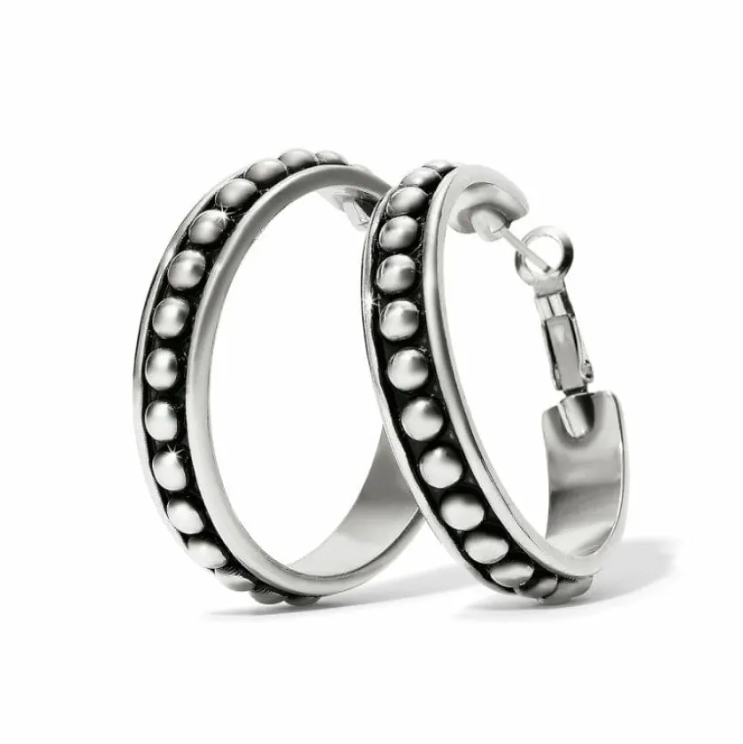 Brighton Pretty Tough Stud Large Leverback Hoop Earrings Silver Online