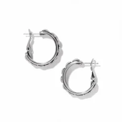 Brighton Pretty Tough Stud Medium Leverback Hoop Earrings Silver Outlet