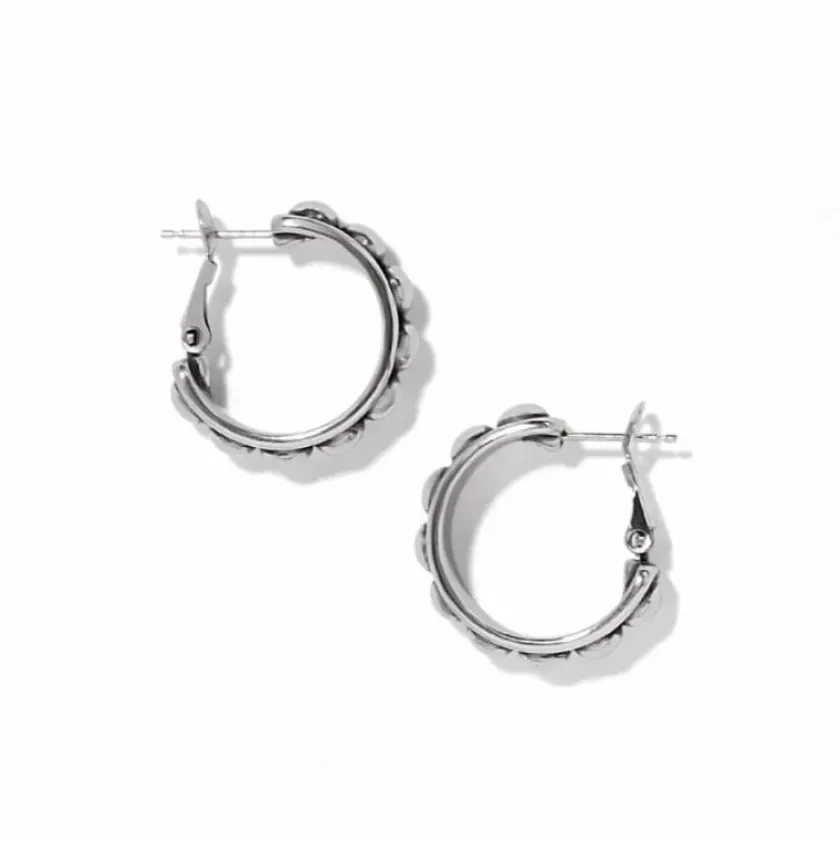 Brighton Pretty Tough Stud Medium Leverback Hoop Earrings Silver Outlet