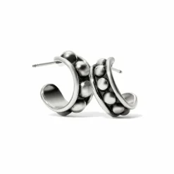 Brighton Pretty Tough Stud Post Hoop Earrings Silver Hot