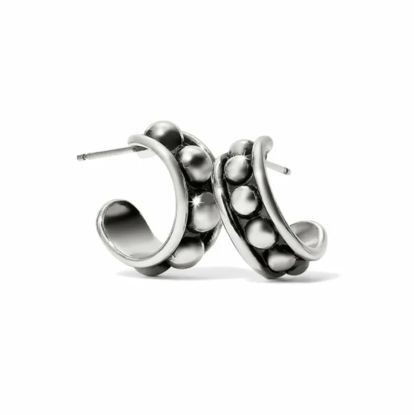 Brighton Pretty Tough Stud Post Hoop Earrings Silver Hot