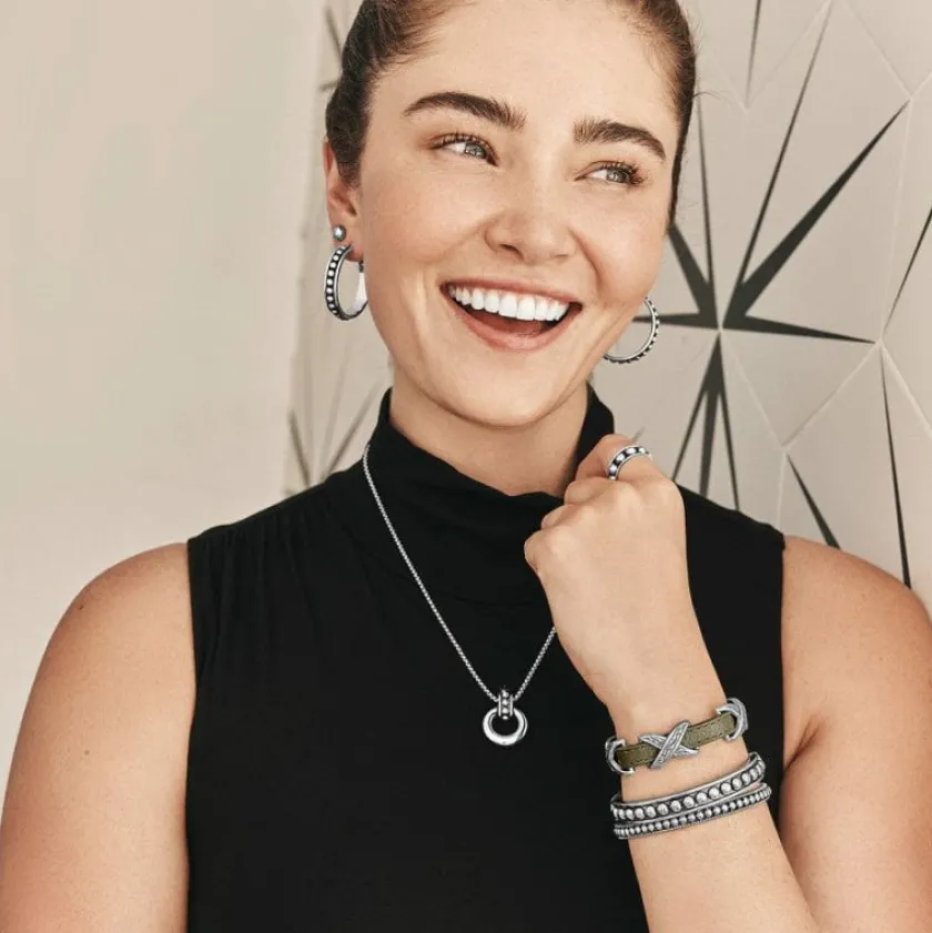 Brighton Pretty Tough Stud Ring Necklace Silver Outlet