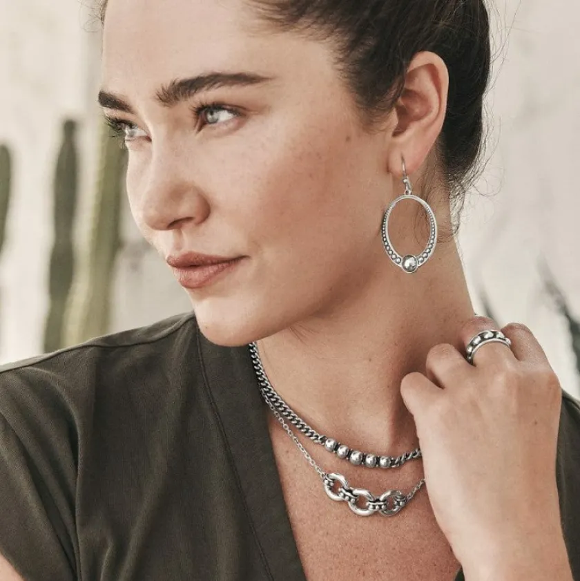 Brighton Pretty Tough Stud Trio Necklace Silver Outlet