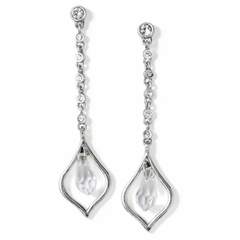 Brighton Prism light Diamond Petite Post Drop Earrings Silver New