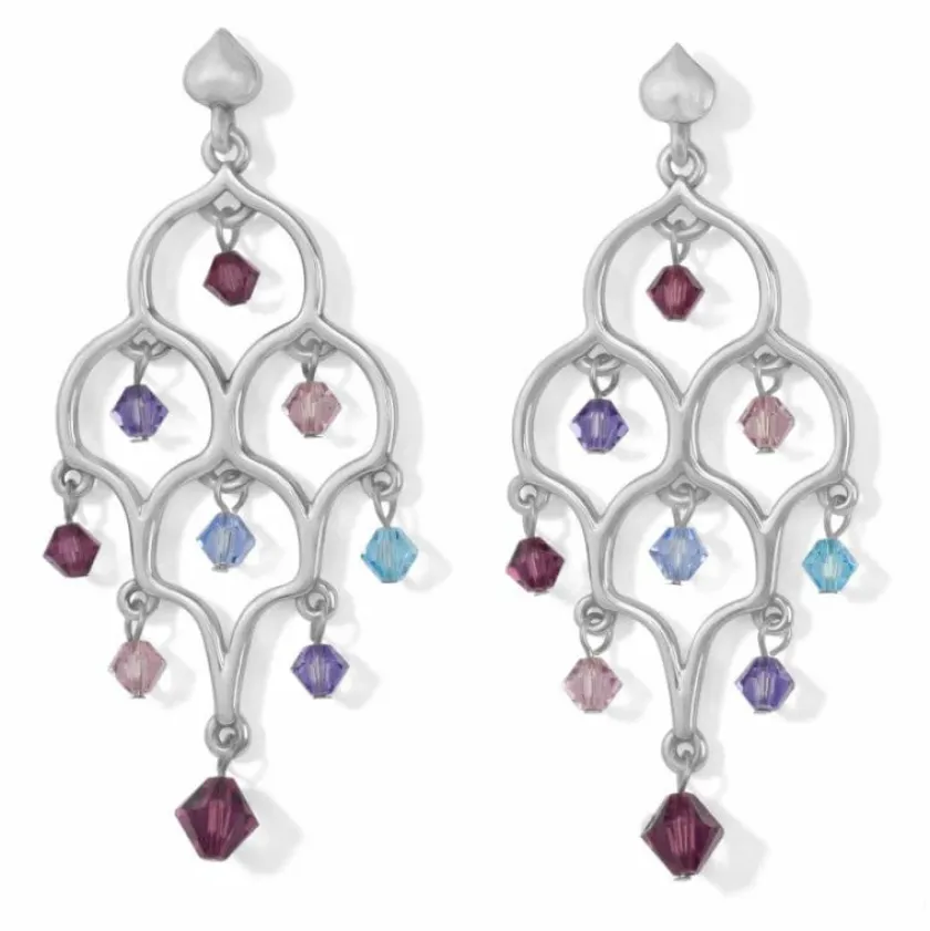 Brighton Prism Lights Amethyst Post Drop Earrings Silver-Purple New