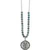 Brighton Protection Angel Medallion Necklace Silver-Blue Fashion