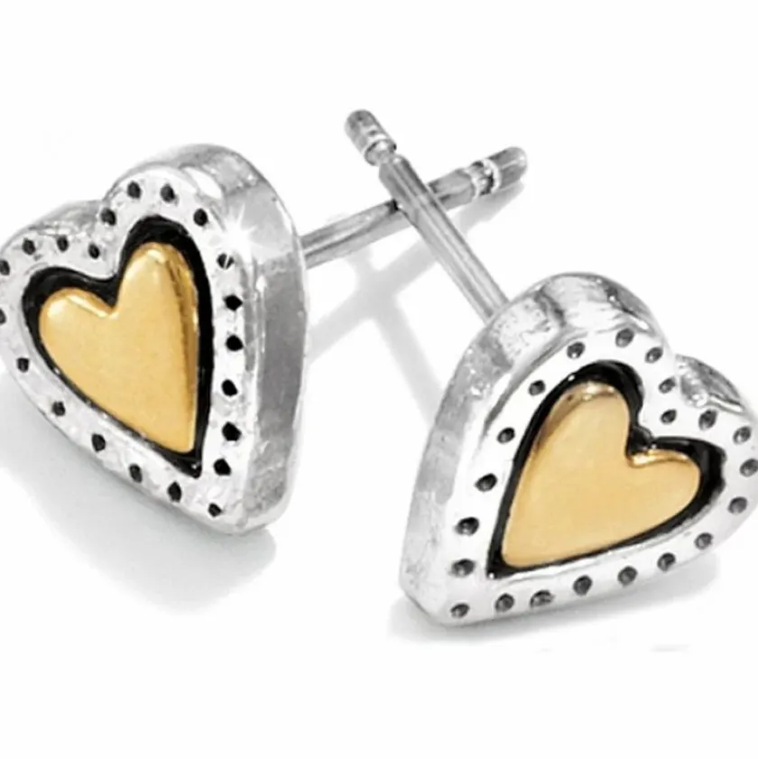 Brighton Rendezvous Mini Post Earrings Silver-Gold New
