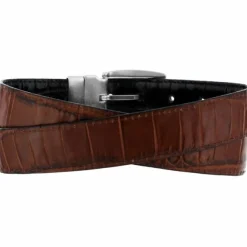 Brighton Reversible Croco Belt Black-Peanut Outlet