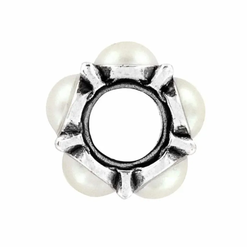 Brighton Roundabout Bead Silver-Pearl Best