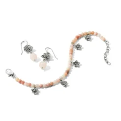 Brighton Sakura Beaded French Wire Earrings Silver-Pink New