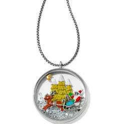 Brighton Santa's Sleigh Shaker Convertible Necklace Silver-Multi Hot