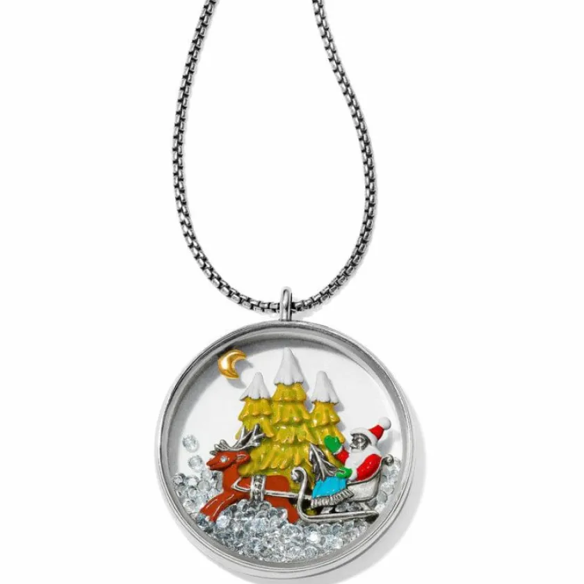 Brighton Santa's Sleigh Shaker Convertible Necklace Silver-Multi Hot