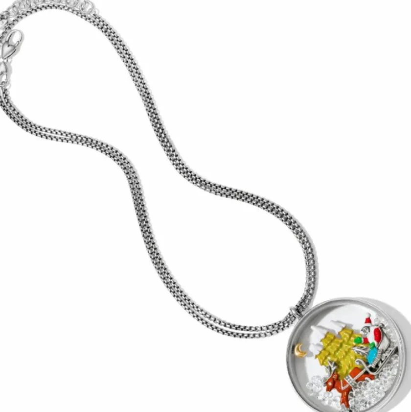 Brighton Santa's Sleigh Shaker Convertible Necklace Silver-Multi Hot