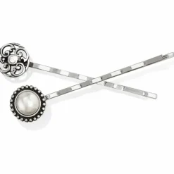Brighton Satin Glow Bobby Pins White Sale