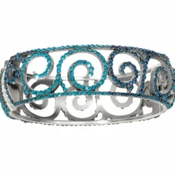 Brighton Sea of Love Crystal Hinged Bangle Silver-Blue Best