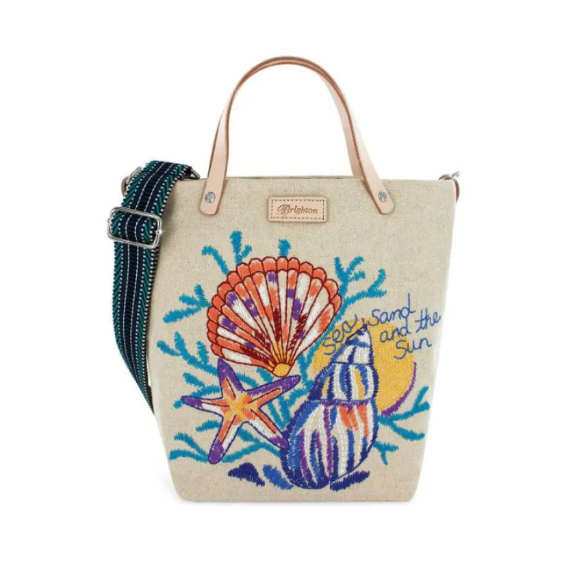 Brighton Sea Sand Sun Embroidered Medium Messenger Bag Multi Sale