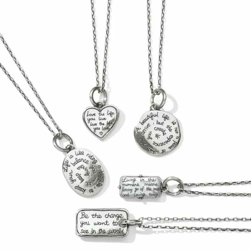 Brighton Sentiments Change Convertible Reversible Necklace Silver Outlet