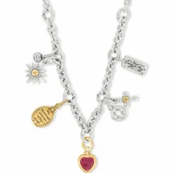 Brighton Silver Charm Necklace Silver-Gold Sale