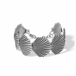 Brighton Shells Flex Cuff Bracelet Silver Hot