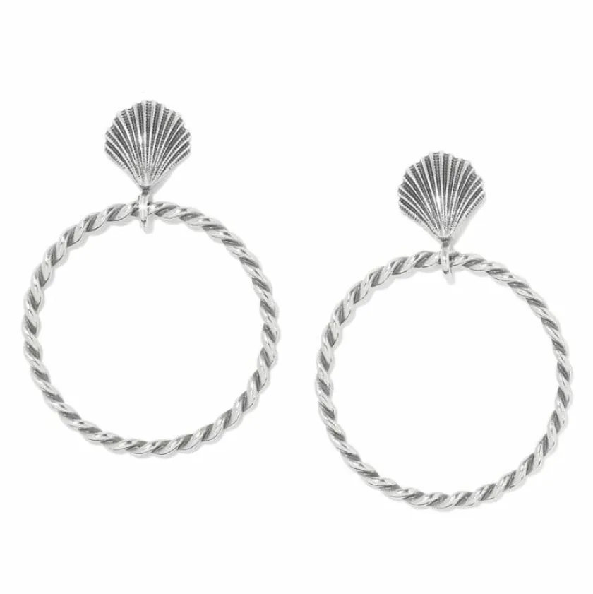 Brighton Shells Hoop Earrings Silver Sale