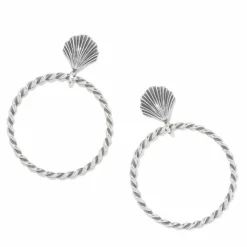 Brighton Shells Hoop Earrings Silver Sale
