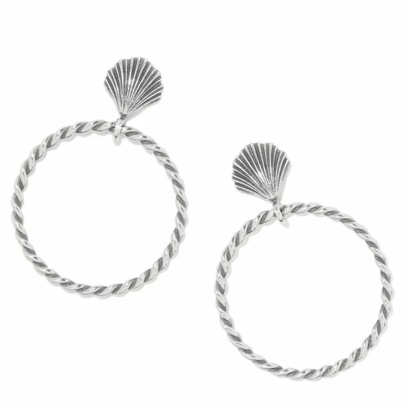 Brighton Shells Hoop Earrings Silver Sale