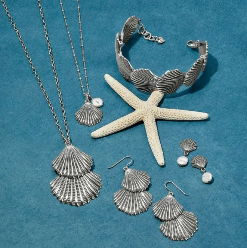 Brighton Shells Two Tier Necklace Silver Discount