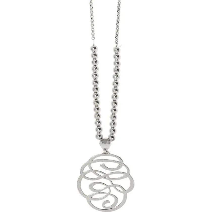 Brighton Skribbel Beaded Necklace Silver Clearance