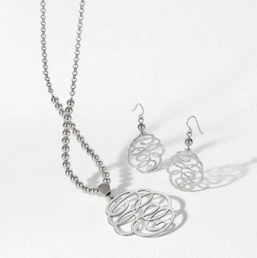 Brighton Skribbel Beaded Necklace Silver Clearance