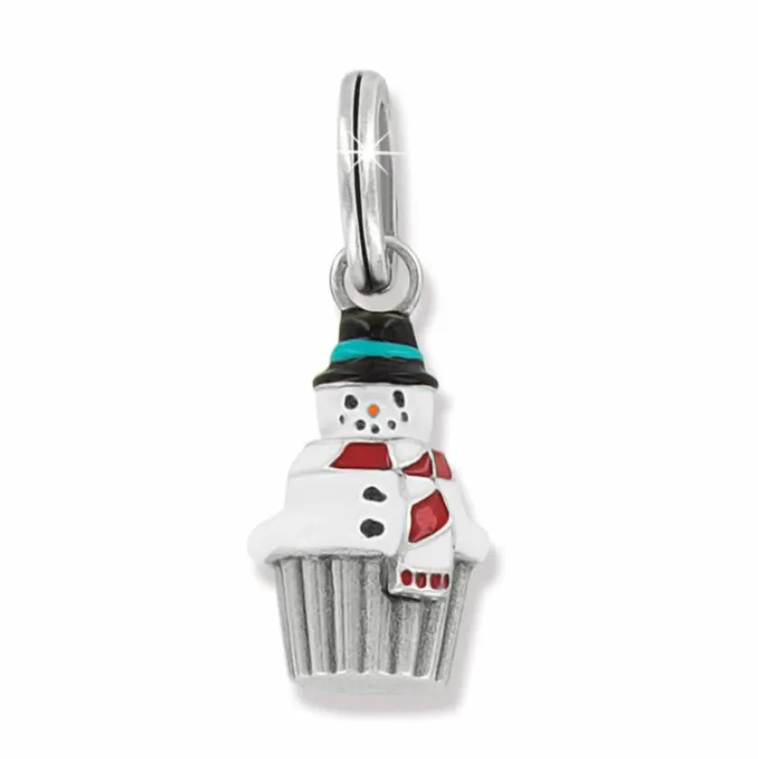 Brighton Snowman Cupcake Charm White New