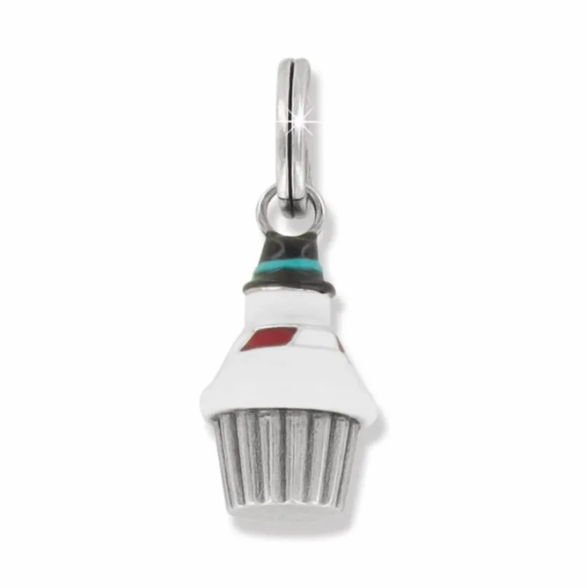 Brighton Snowman Cupcake Charm White New