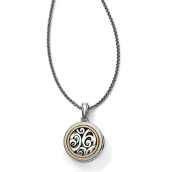 Brighton Spin Master Convertible Locket Necklace Silver-Gold Outlet