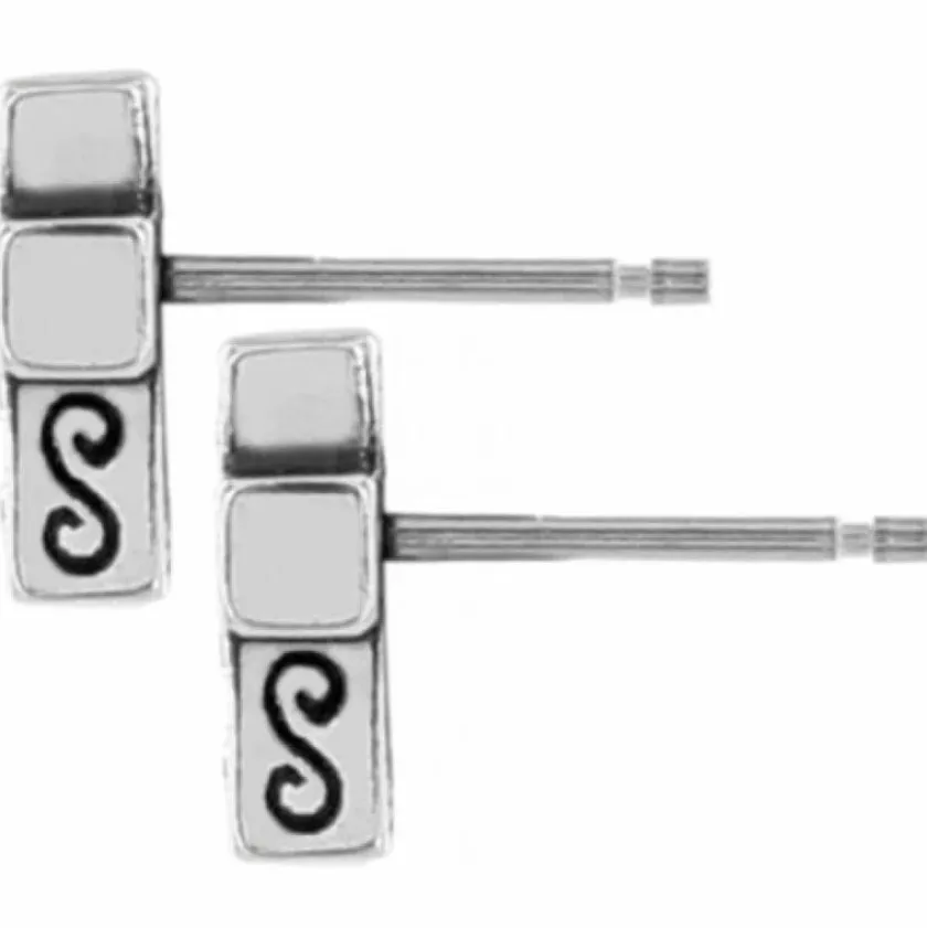 Brighton Starry Night Cross Mini Post Earrings Silver Fashion