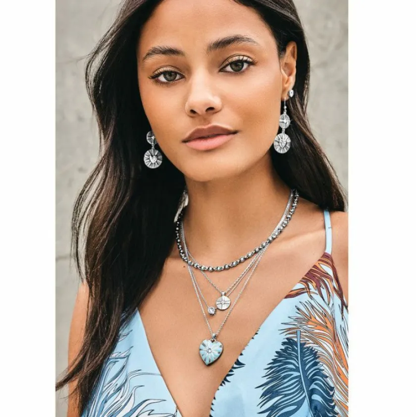Brighton Sunray Heart Necklace Silver-Blue Best